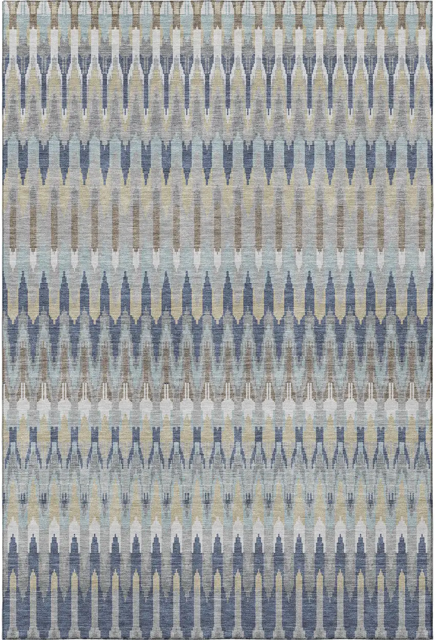 Taupe Gold And Gray Southwestern Washable Area Rug With UV Protection Photo 3