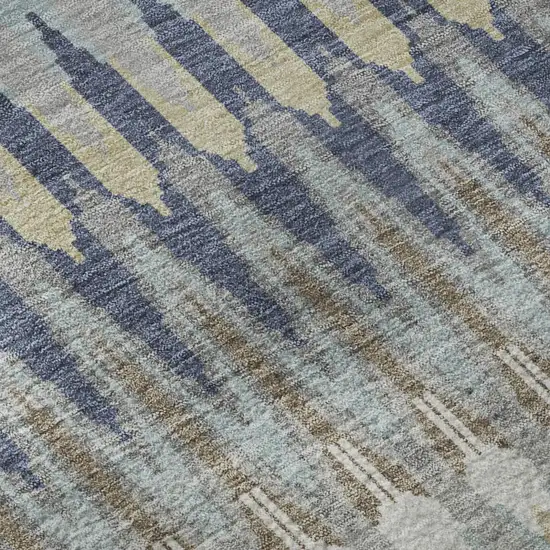 Taupe Gold And Gray Southwestern Washable Area Rug With UV Protection Photo 8
