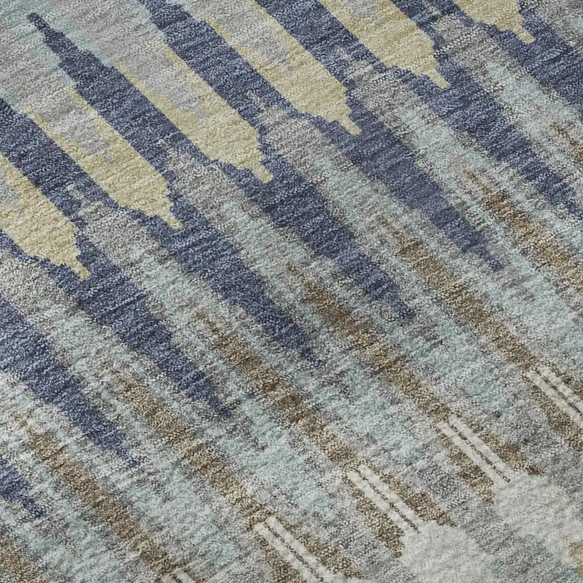 Taupe Gold And Gray Southwestern Washable Area Rug With UV Protection Photo 8