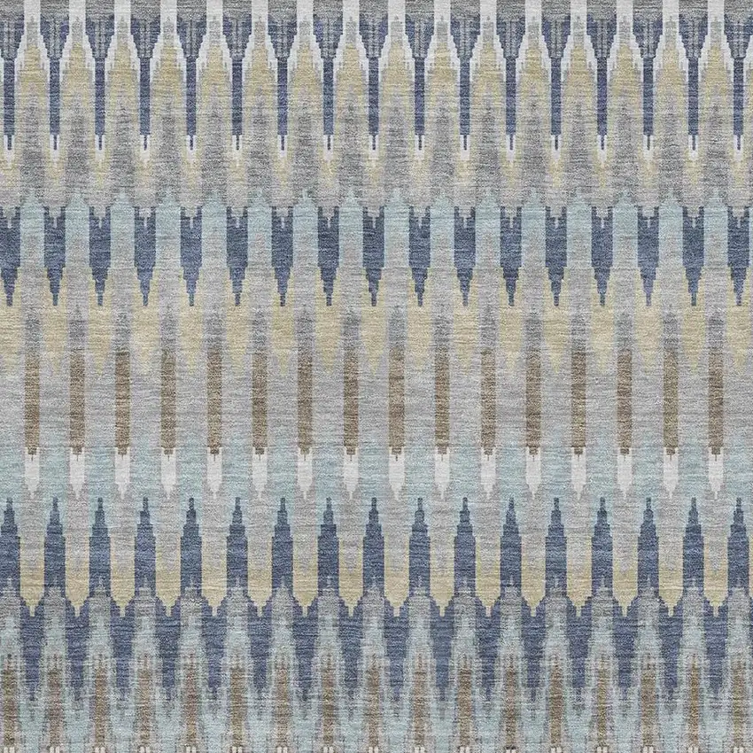 Taupe Gold And Gray Southwestern Washable Area Rug With UV Protection Photo 3