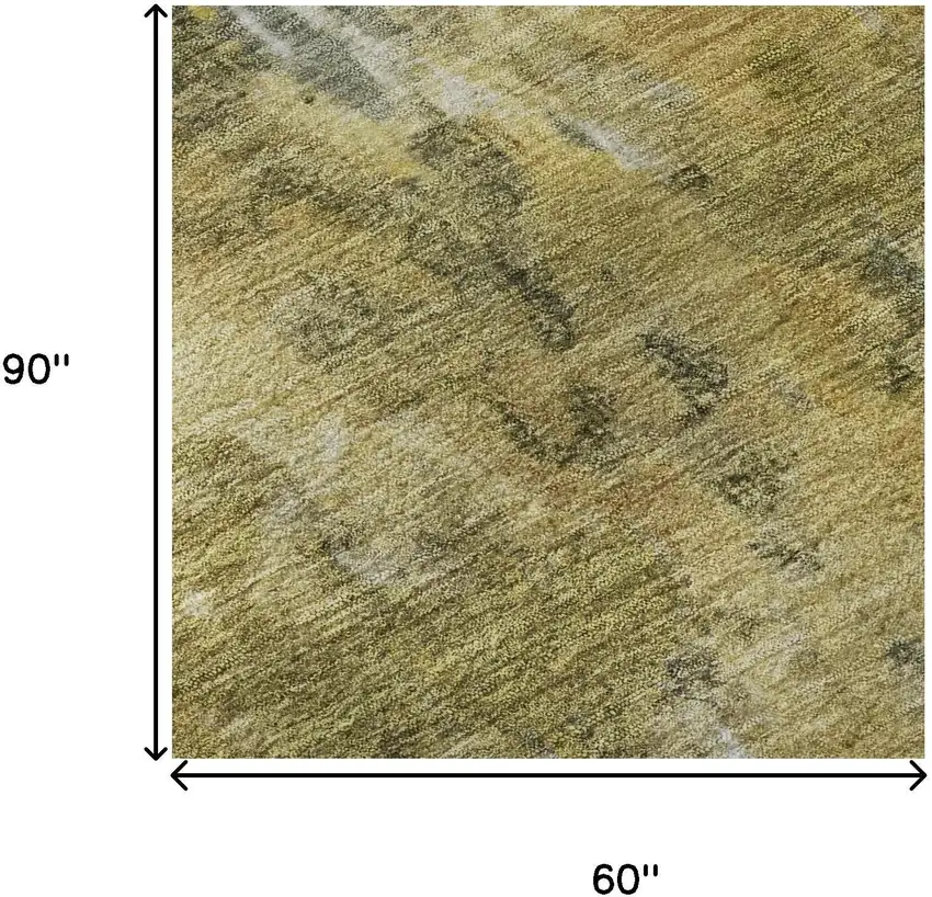 Taupe Gold And Ivory Abstract Washable Area Rug With UV Protection Photo 9