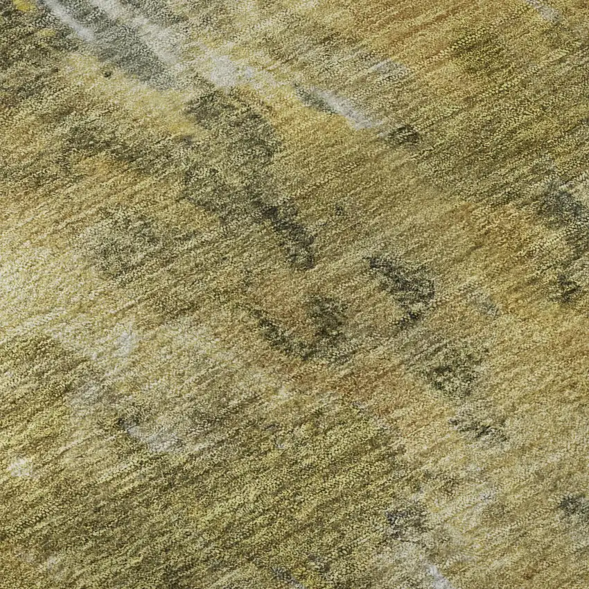 Taupe Gold And Ivory Abstract Washable Area Rug With UV Protection Photo 1