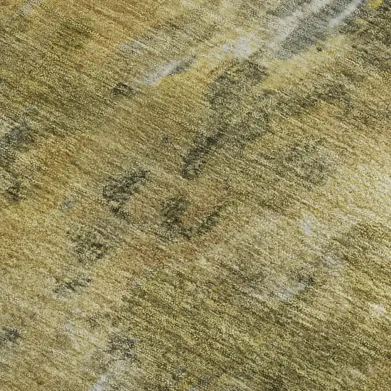 Taupe Gold And Ivory Abstract Washable Area Rug With UV Protection Photo 2