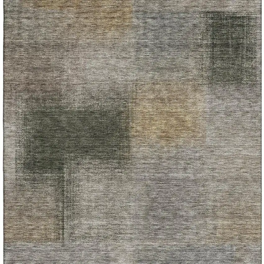 Taupe Gray And Beige Abstract Washable Area Rug With UV Protection Photo 4
