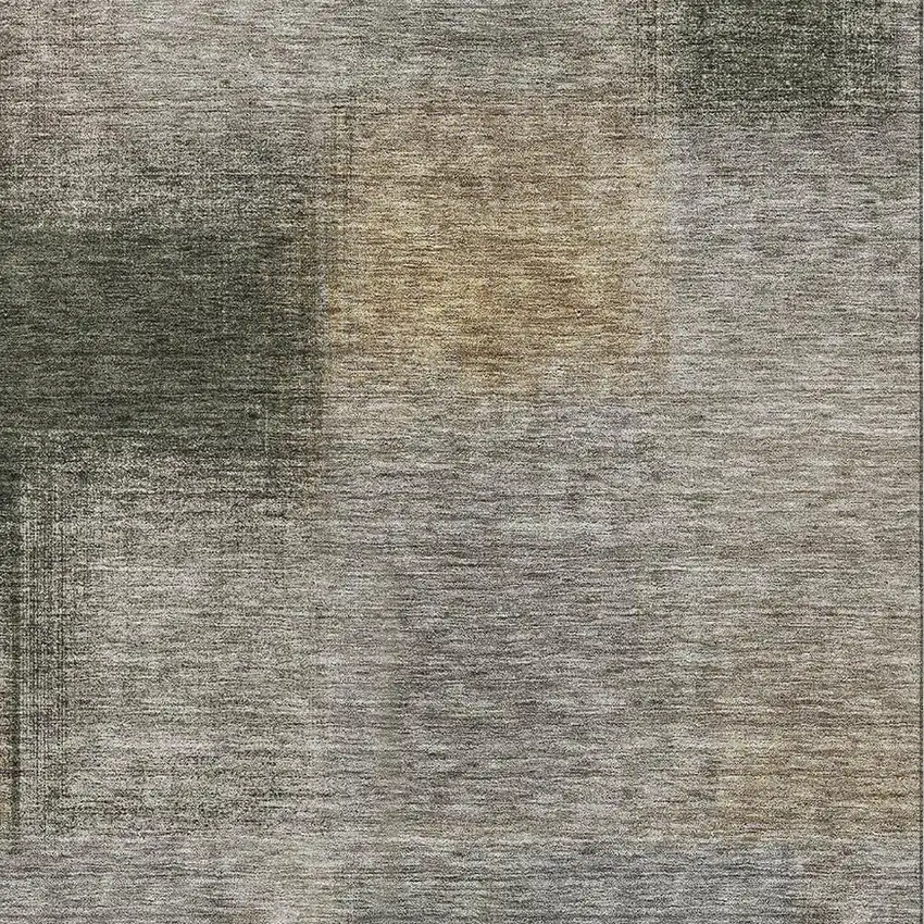 Taupe Gray And Beige Abstract Washable Area Rug With UV Protection Photo 3