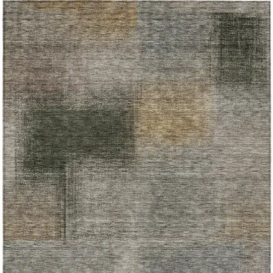 Taupe Gray And Beige Abstract Washable Indoor Outdoor Area Rug Photo 5