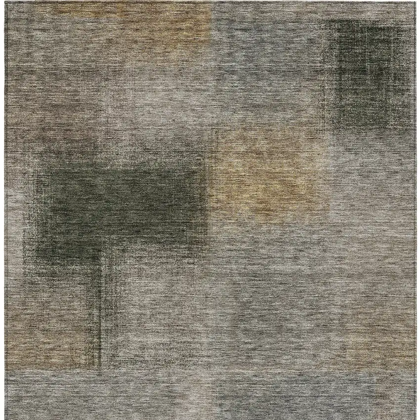 Taupe Gray And Beige Abstract Washable Indoor Outdoor Area Rug Photo 5