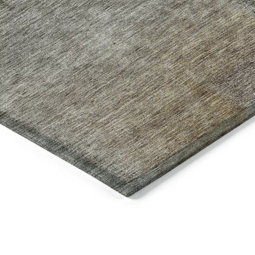 Taupe Gray And Beige Abstract Washable Indoor Outdoor Area Rug Photo 3