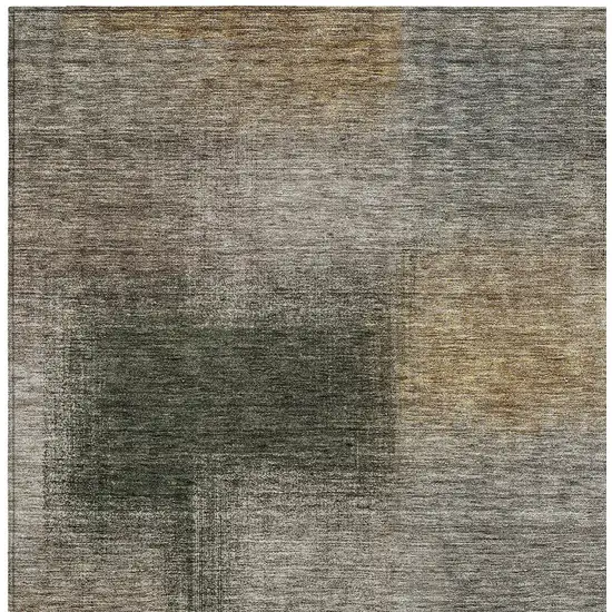 Taupe Gray And Beige Abstract Washable Indoor Outdoor Area Rug Photo 4