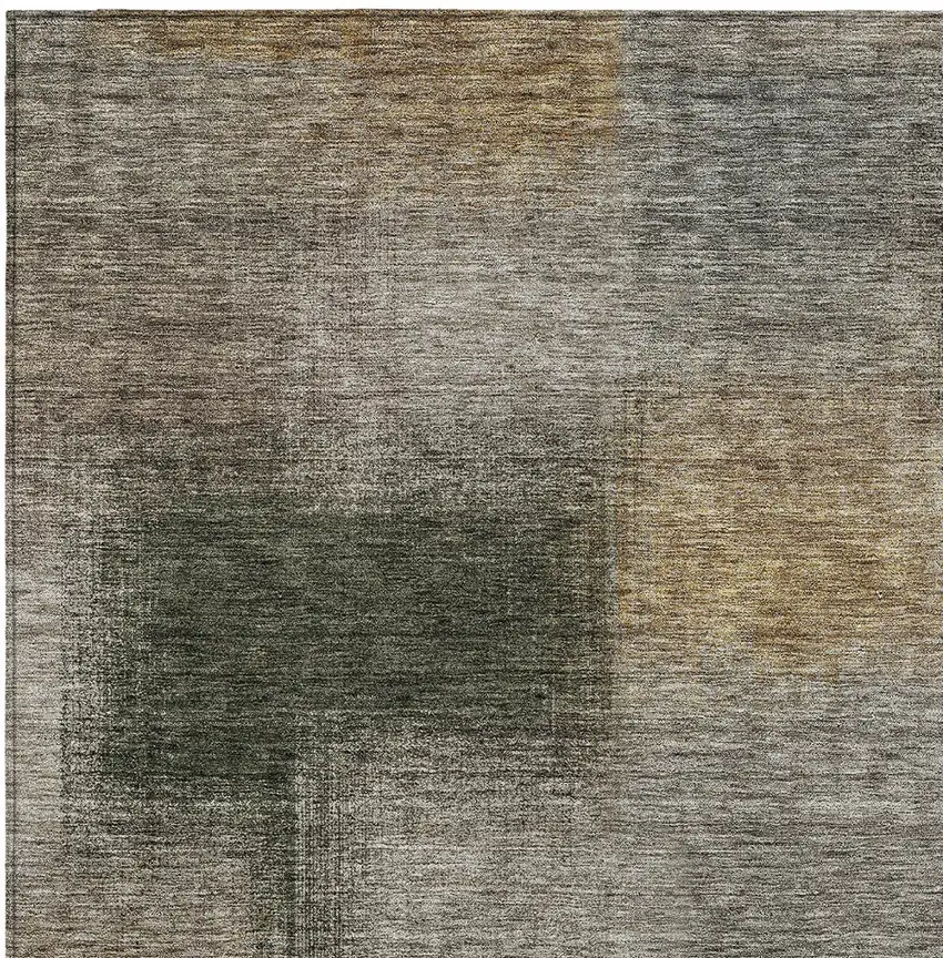 Taupe Gray And Beige Abstract Washable Indoor Outdoor Area Rug Photo 4