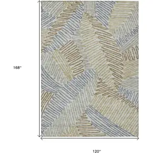 Photo of Taupe Gray And Beige Floral Washable Indoor Outdoor Area Rug