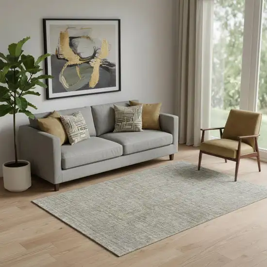 Taupe Gray And Beige Southwestern Washable Area Rug With UV Protection Photo 1