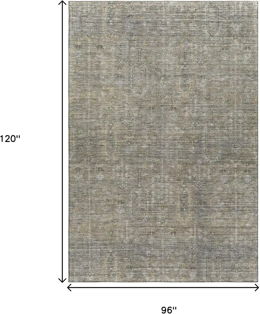 Taupe Gray And Beige Southwestern Washable Area Rug With UV Protection Photo 3