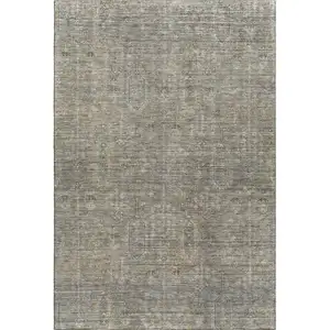Photo of Taupe Gray And Beige Southwestern Washable Area Rug With UV Protection