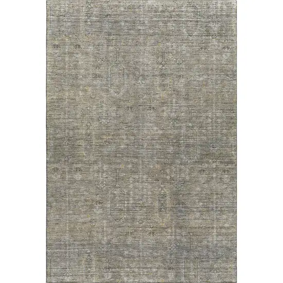 Taupe Gray And Beige Southwestern Washable Area Rug With UV Protection Photo 1