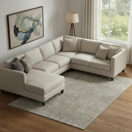 Taupe Gray And Beige Southwestern Washable Area Rug With UV Protection Photo 1