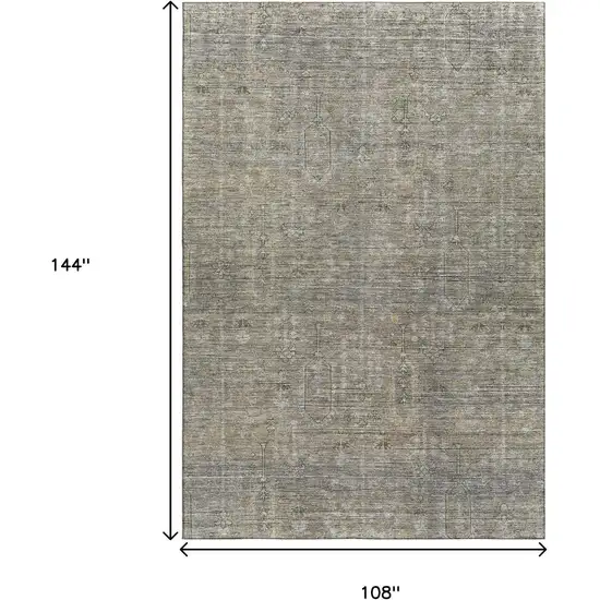 Taupe Gray And Beige Southwestern Washable Area Rug With UV Protection Photo 3