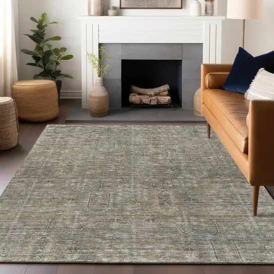 Taupe Gray And Beige Southwestern Washable Area Rug With UV Protection Photo 6