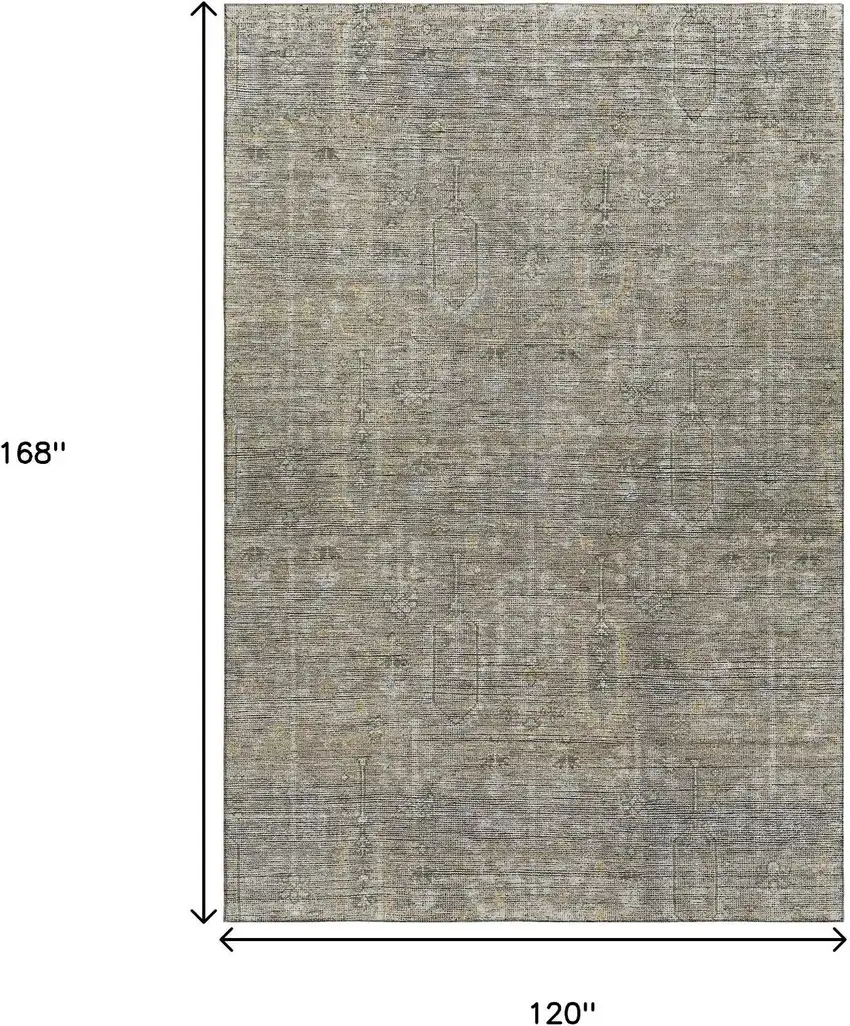 Taupe Gray And Beige Southwestern Washable Area Rug With UV Protection Photo 3