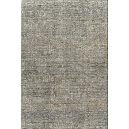 Taupe Gray And Beige Southwestern Washable Area Rug With UV Protection Photo 3