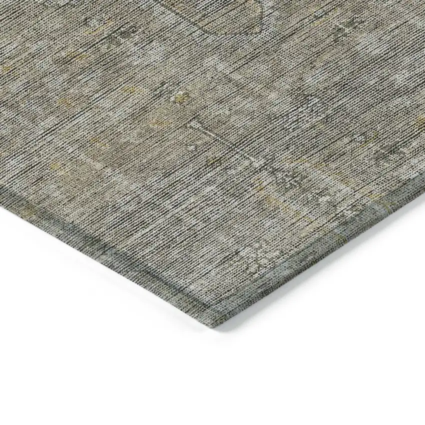 Taupe Gray And Beige Southwestern Washable Indoor Outdoor Area Rug Photo 4