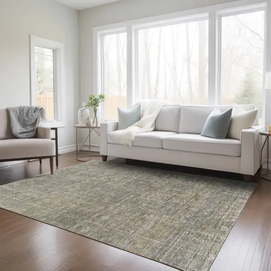 Taupe Gray And Beige Southwestern Washable Indoor Outdoor Area Rug Photo 9