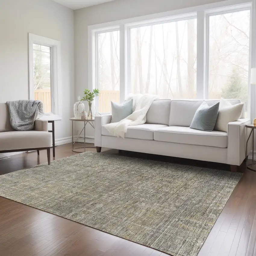 Taupe Gray And Beige Southwestern Washable Indoor Outdoor Area Rug Photo 9