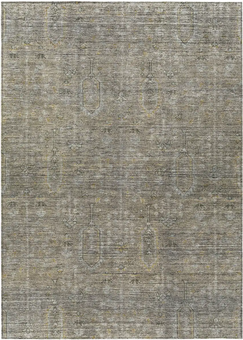 Taupe Gray And Beige Southwestern Washable Indoor Outdoor Area Rug Photo 2