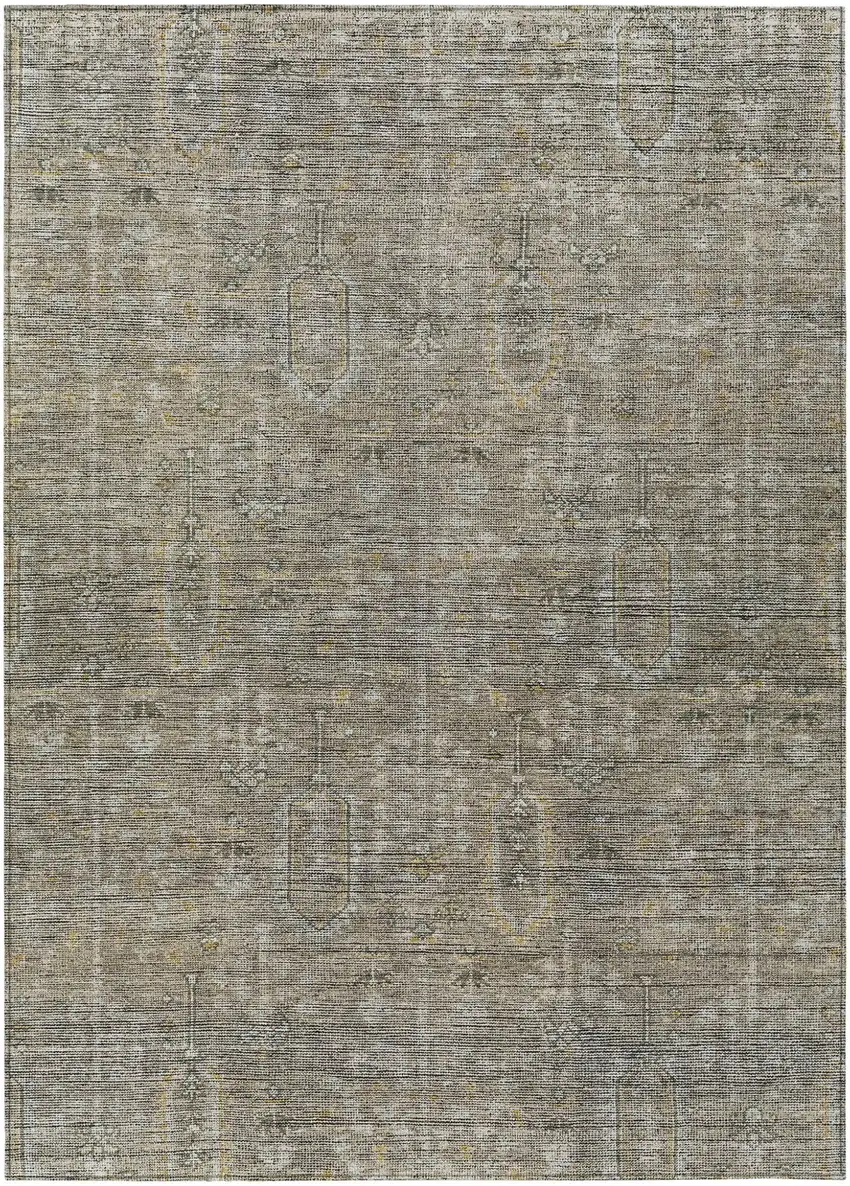 Taupe Gray And Beige Southwestern Washable Indoor Outdoor Area Rug Photo 2
