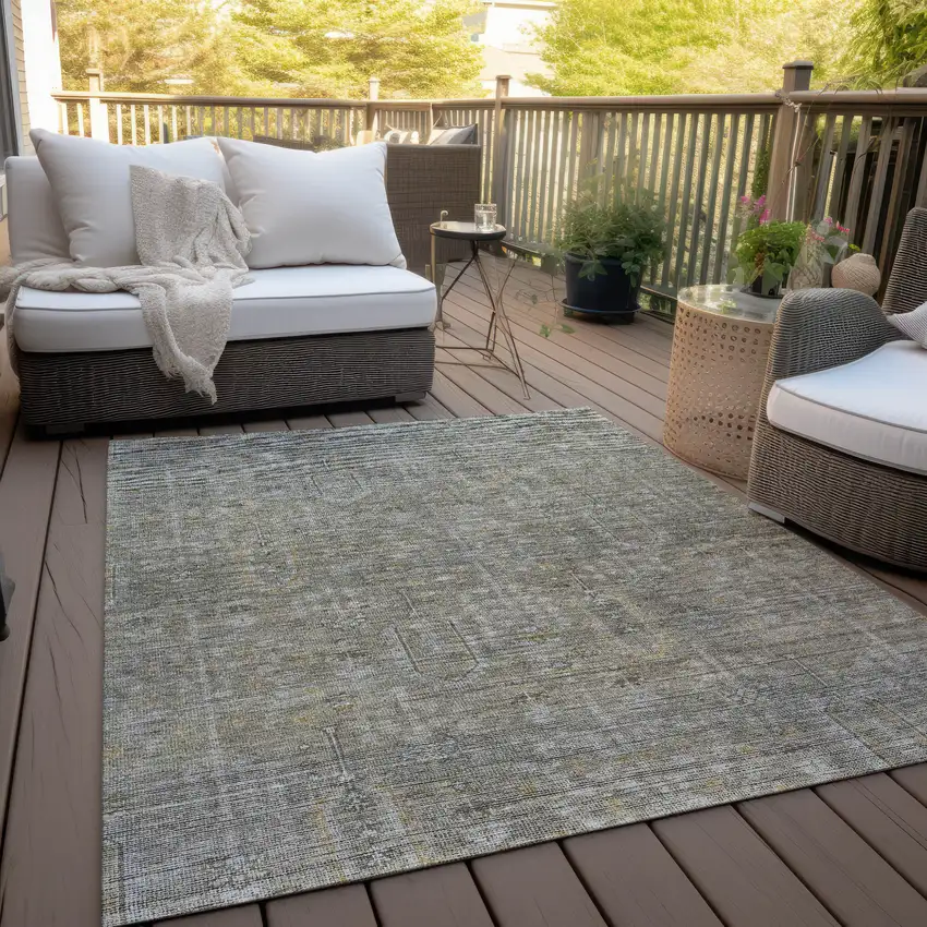 Taupe Gray And Beige Southwestern Washable Indoor Outdoor Area Rug Photo 8