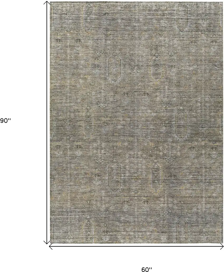 Taupe Gray And Beige Southwestern Washable Indoor Outdoor Area Rug Photo 3