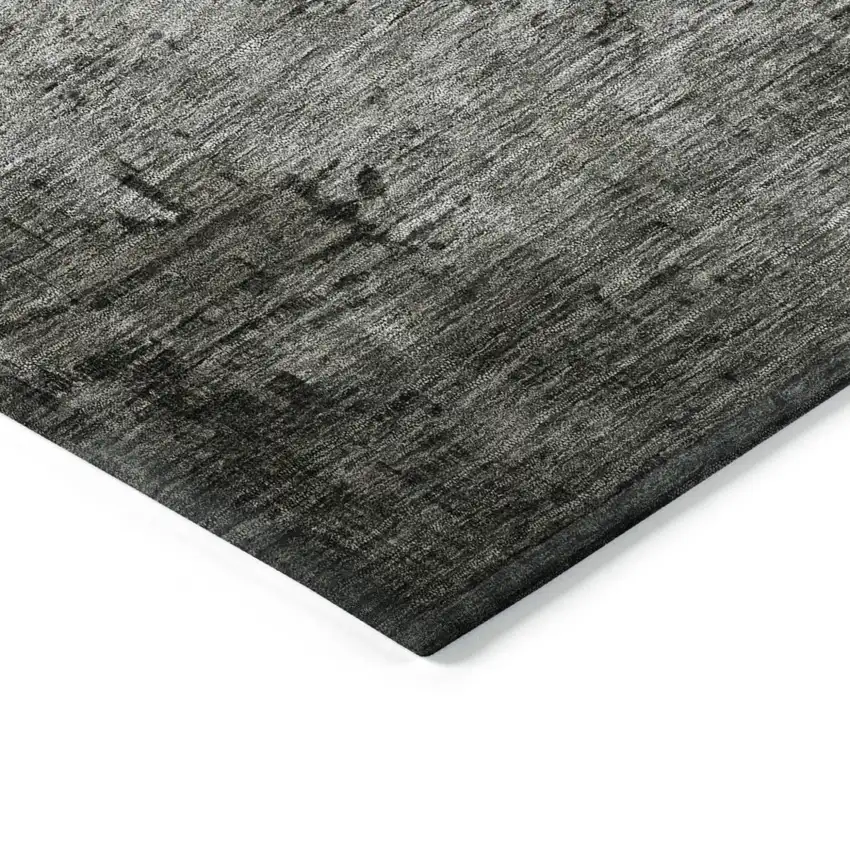 Taupe Gray And Black Abstract Washable Indoor Outdoor Area Rug Photo 4