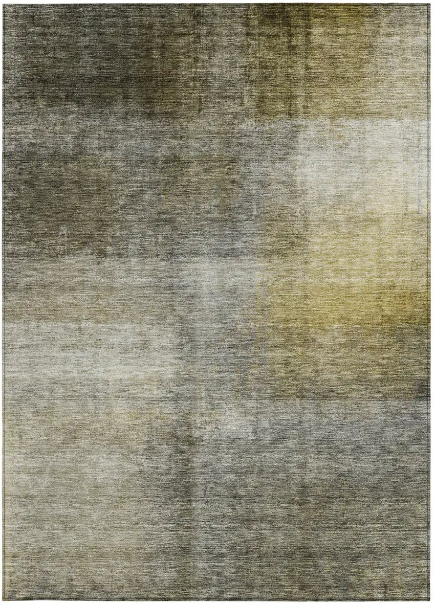 Taupe Gray And Black Abstract Washable Indoor Outdoor Area Rug Photo 5