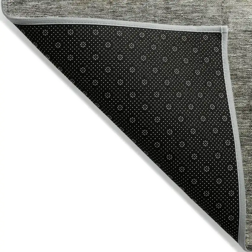Taupe Gray And Black Abstract Washable Indoor Outdoor Area Rug Photo 2
