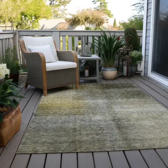 Taupe Gray And Black Abstract Washable Indoor Outdoor Area Rug Photo 9