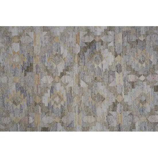 Gray Black And Brown Geometric Hand Woven Area Rug With Fringe Photo 9