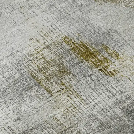 Taupe Gray And Brown Abstract Washable Area Rug With UV Protection Photo 9