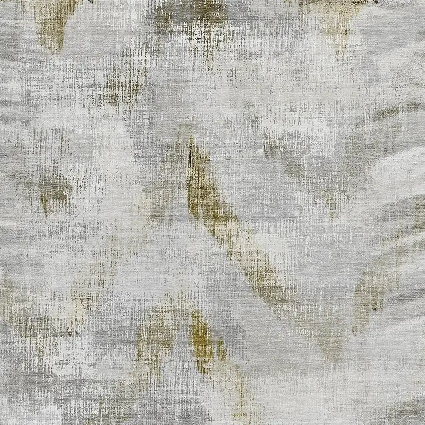 Taupe Gray And Brown Abstract Washable Area Rug With UV Protection Photo 3