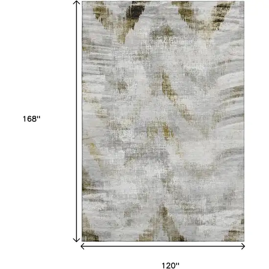Taupe Gray And Brown Abstract Washable Area Rug With UV Protection Photo 3