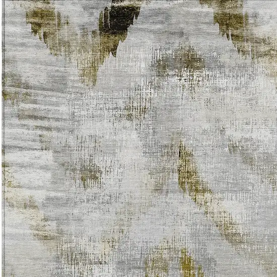 Taupe Gray And Brown Abstract Washable Indoor Outdoor Area Rug Photo 6