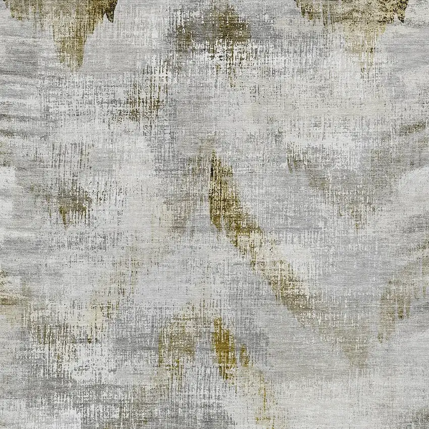 Taupe Gray And Brown Abstract Washable Indoor Outdoor Area Rug Photo 6