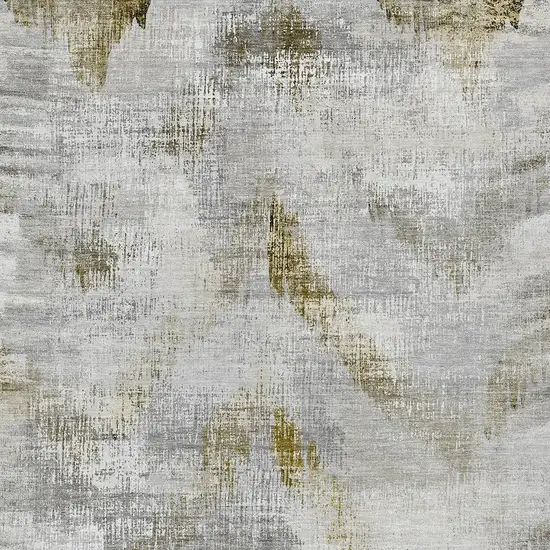 Taupe Gray And Brown Abstract Washable Indoor Outdoor Area Rug Photo 6