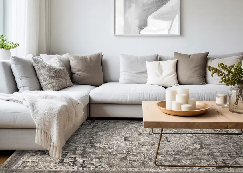 Taupe Gray And Brown Medallion Area Rug Photo 7