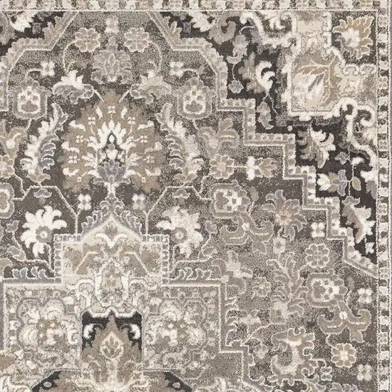 Taupe Gray And Brown Medallion Area Rug Photo 5