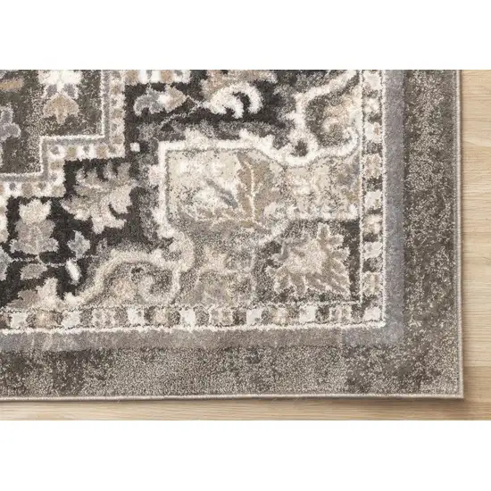 Taupe Gray And Brown Medallion Area Rug Photo 9