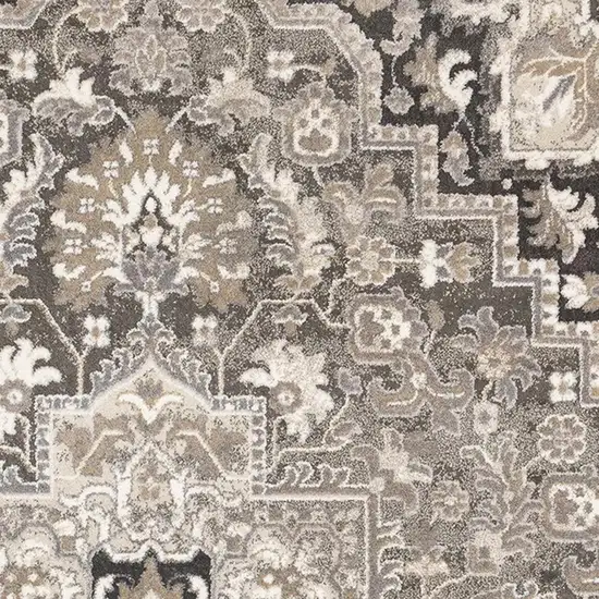 Taupe Gray And Brown Medallion Area Rug Photo 3