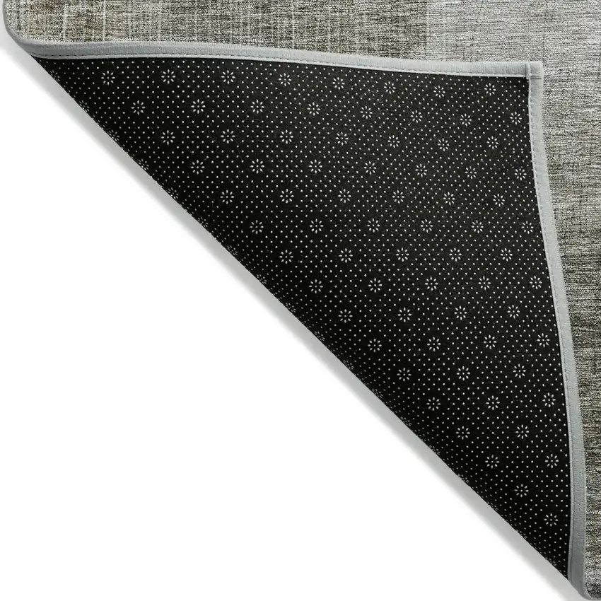Taupe Gray And Green Abstract Washable Indoor Outdoor Area Rug Photo 3