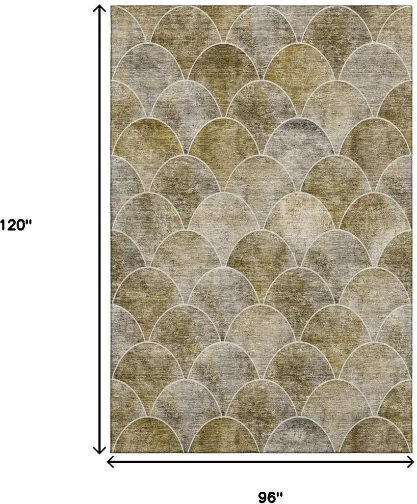 Taupe Gray And Ivory Abstract Geometric Washable Area Rug With UV Protection Photo 3