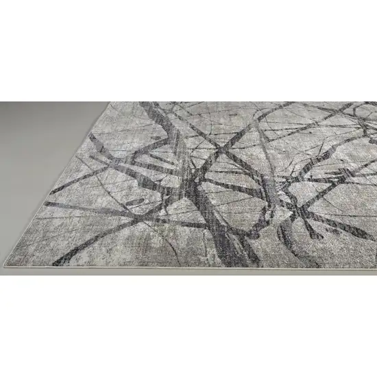 Taupe Gray And Ivory Abstract Stain Resistant Area Rug Photo 5