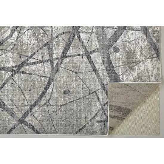 Taupe Gray And Ivory Abstract Stain Resistant Area Rug Photo 7